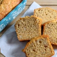 Maui Banana Bread slices on parchment paper.