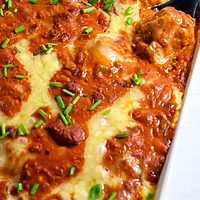 7 Ingredient Enchilada Meatball Casserole