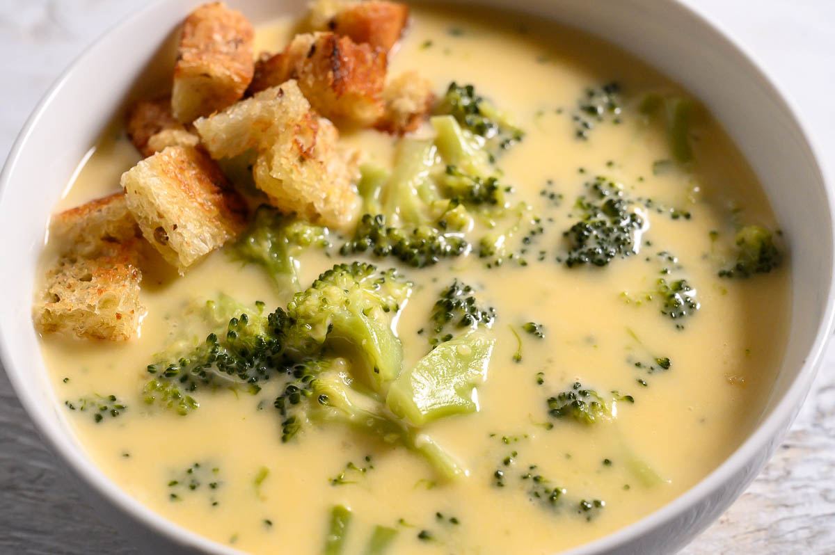 Broccoli Cheese Soup in a bowl.