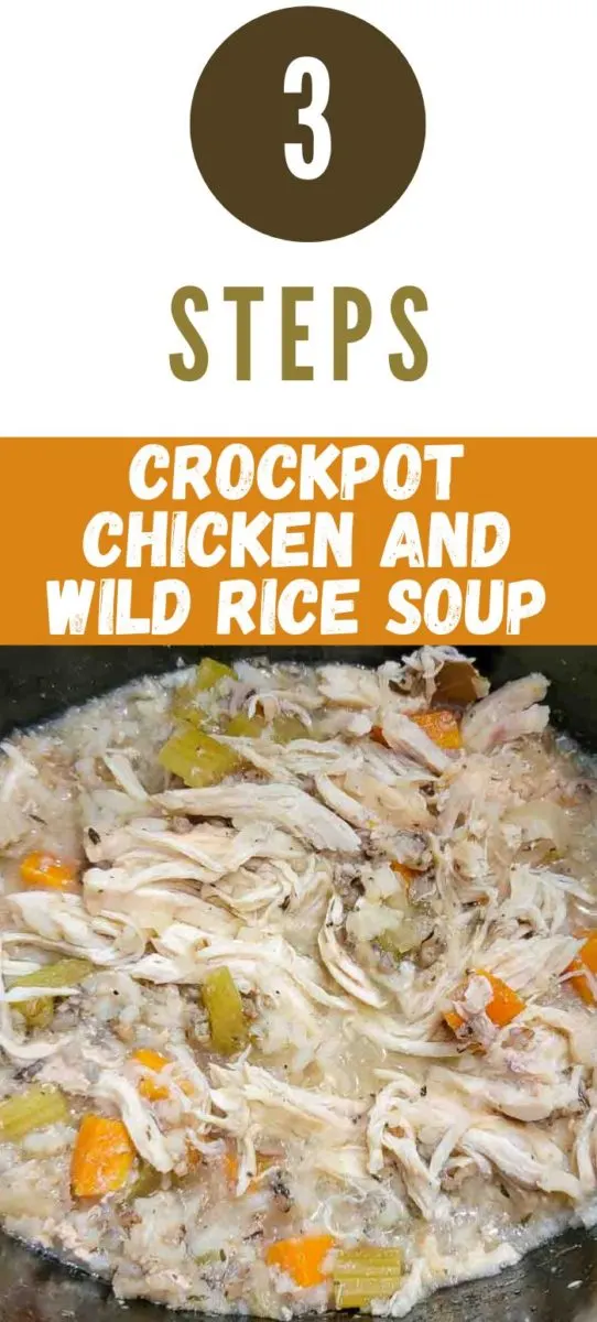 Crockpot Chicken and Wild Rice Soup in a slow cooker.