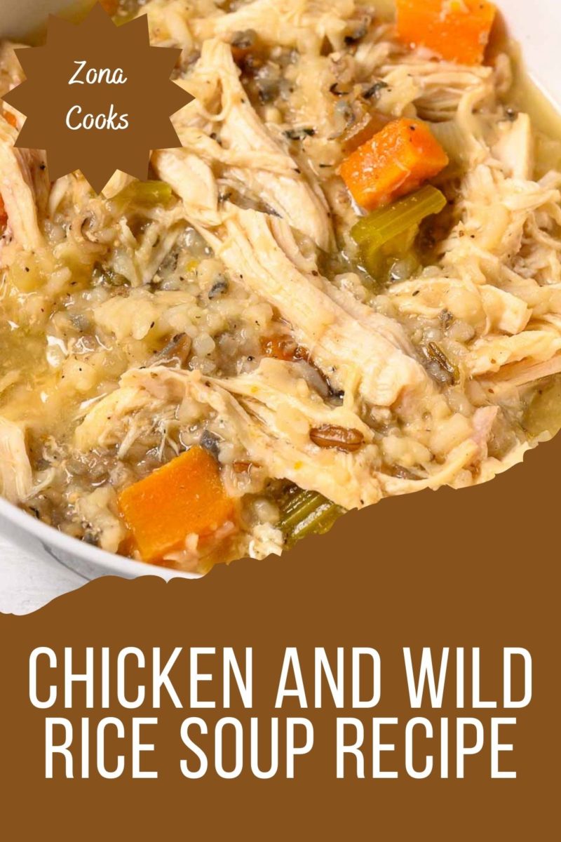 Chicken and Wild Rice Soup in a bowl.