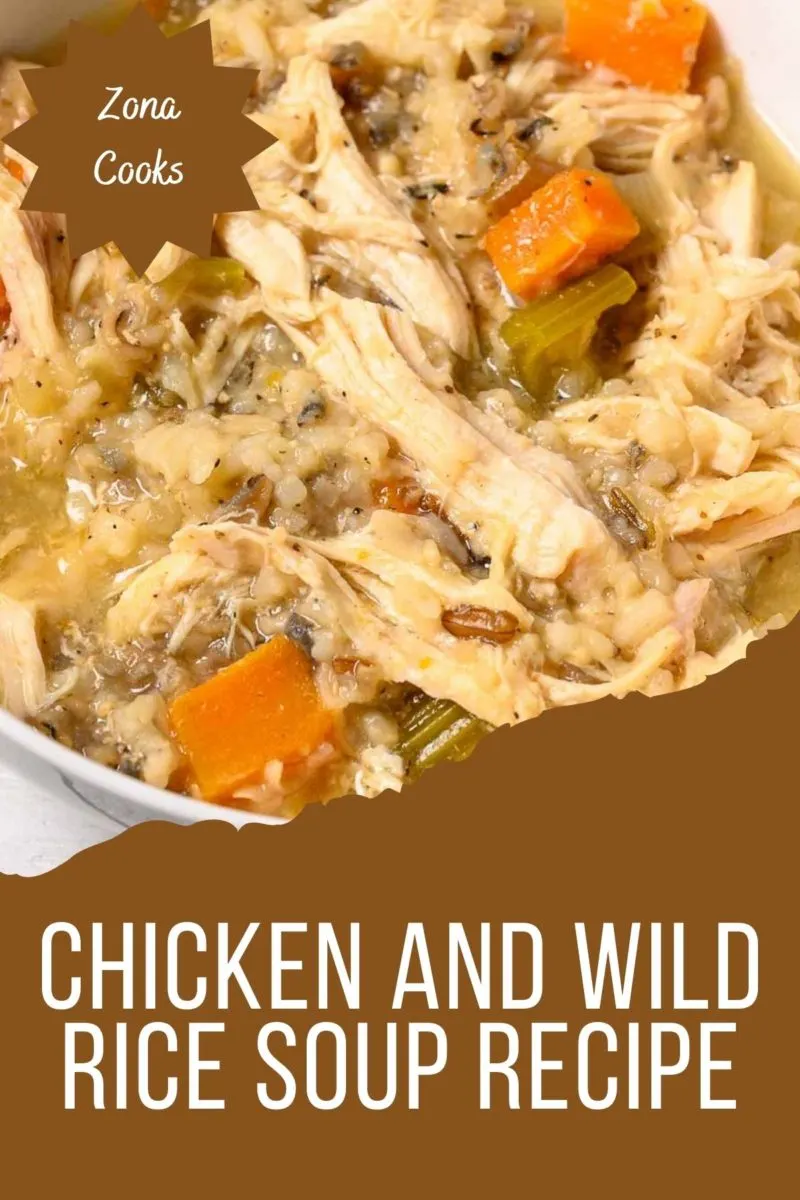 Chicken and Wild Rice Soup in a bowl.