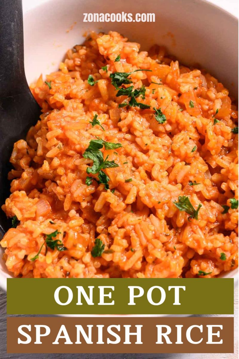 One Pot Spanish Rice in a bowl.