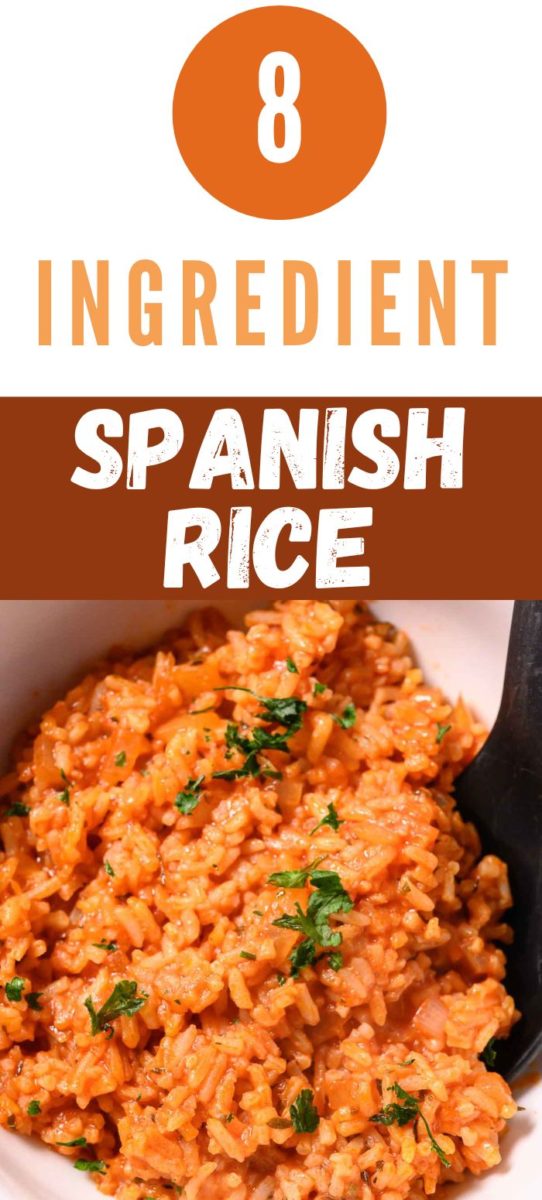 8 Ingredient Spanish Rice in a dish.