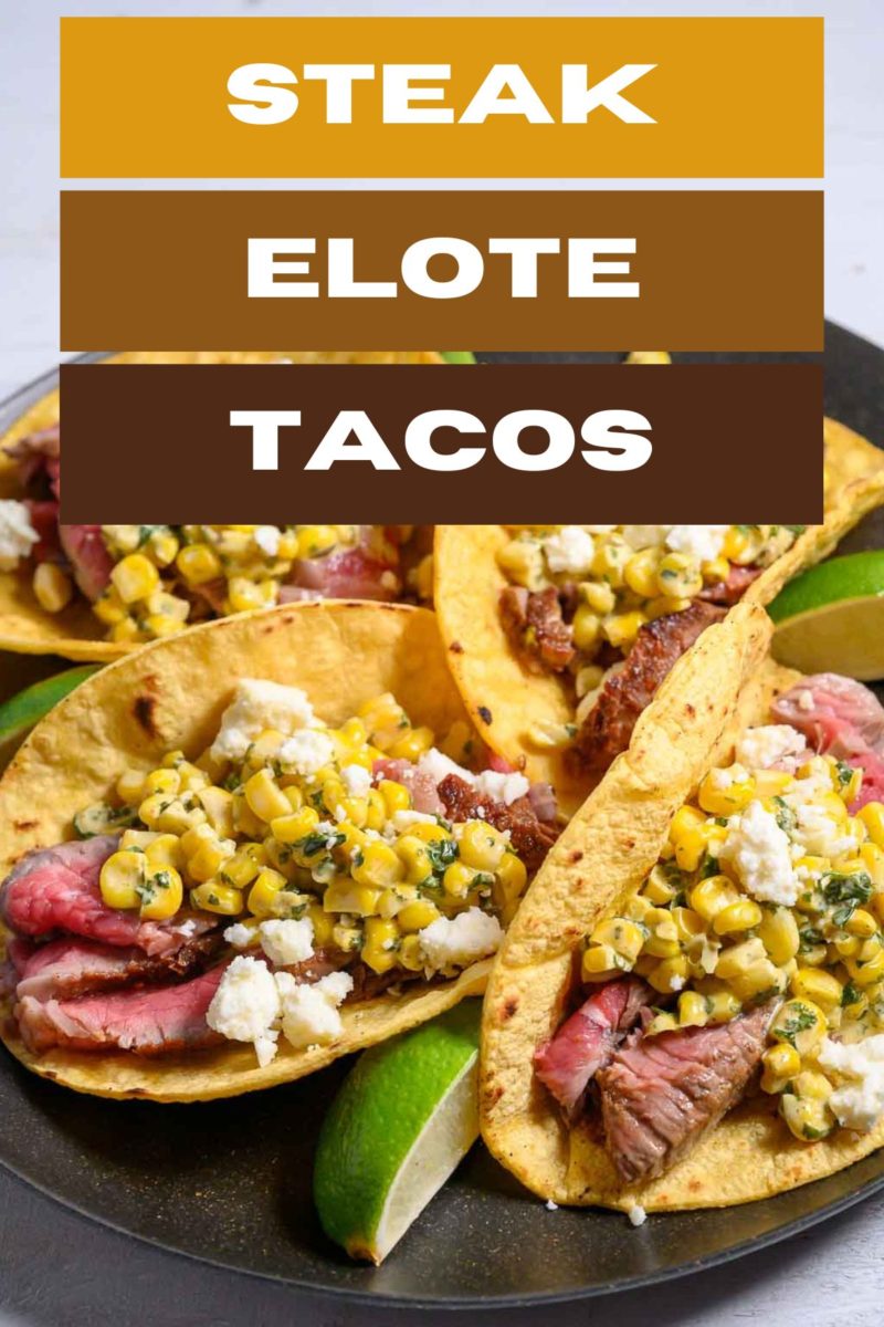 Steak Elote Tacos on a plate.