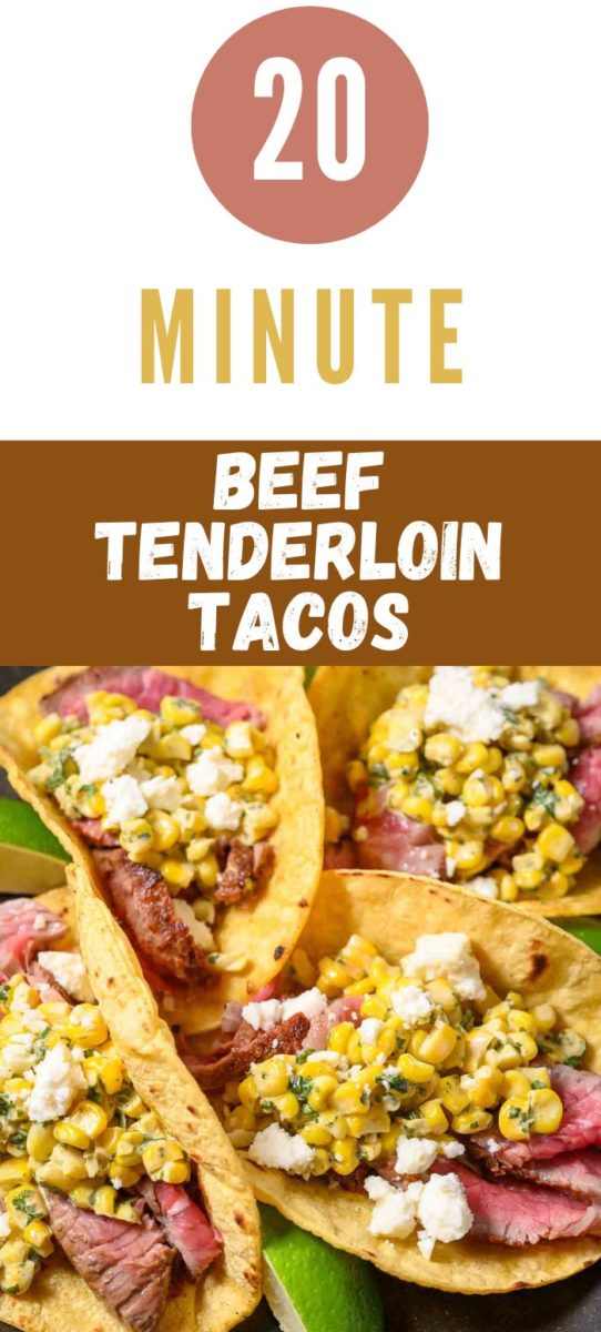 20 Minute Beef Tenderloin Tacos on a plate.