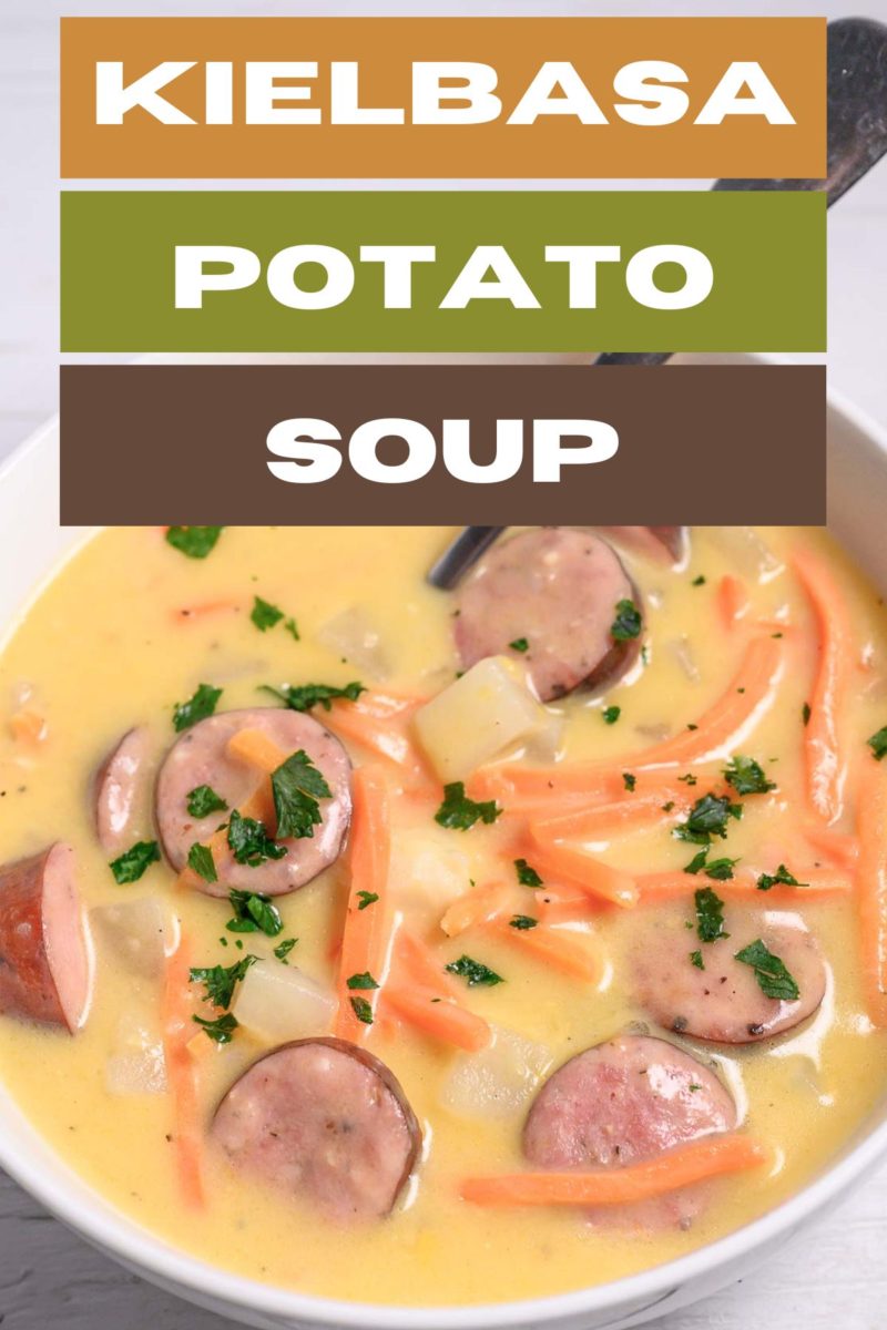 Kielbasa Potato Soup in a bowl.