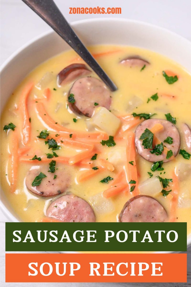 Sausage Potato Soup in a bowl.