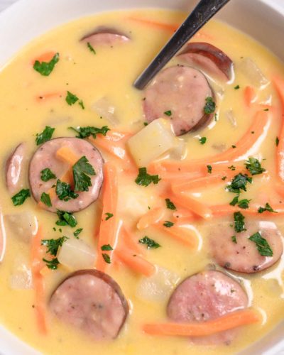 Cheesy Kielbasa Potato Soup