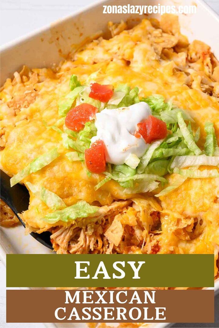 easy mexican casserole in a baking dish.