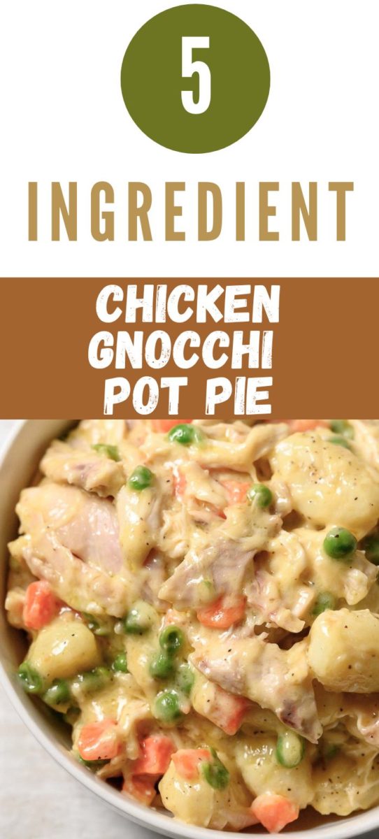 5 Ingredient Chicken Gnocchi Pot Pie in a bowl.