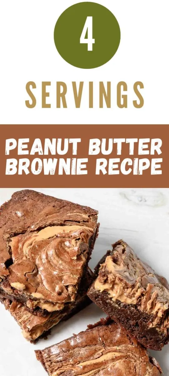 Peanut Butter Brownie squares stacked on parchment paper.