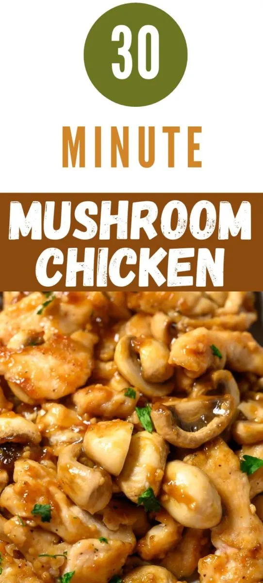 30 Minute Mushroom Chicken topped with parsley.