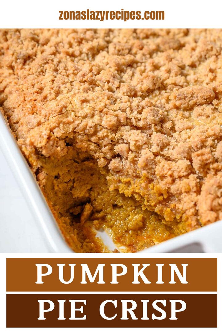 pumpkin crisp dessert in a baking dish.