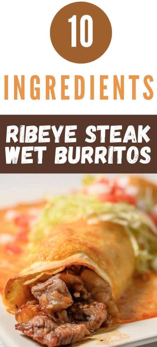 Ribeye Steak Wet Burrito on a plate.