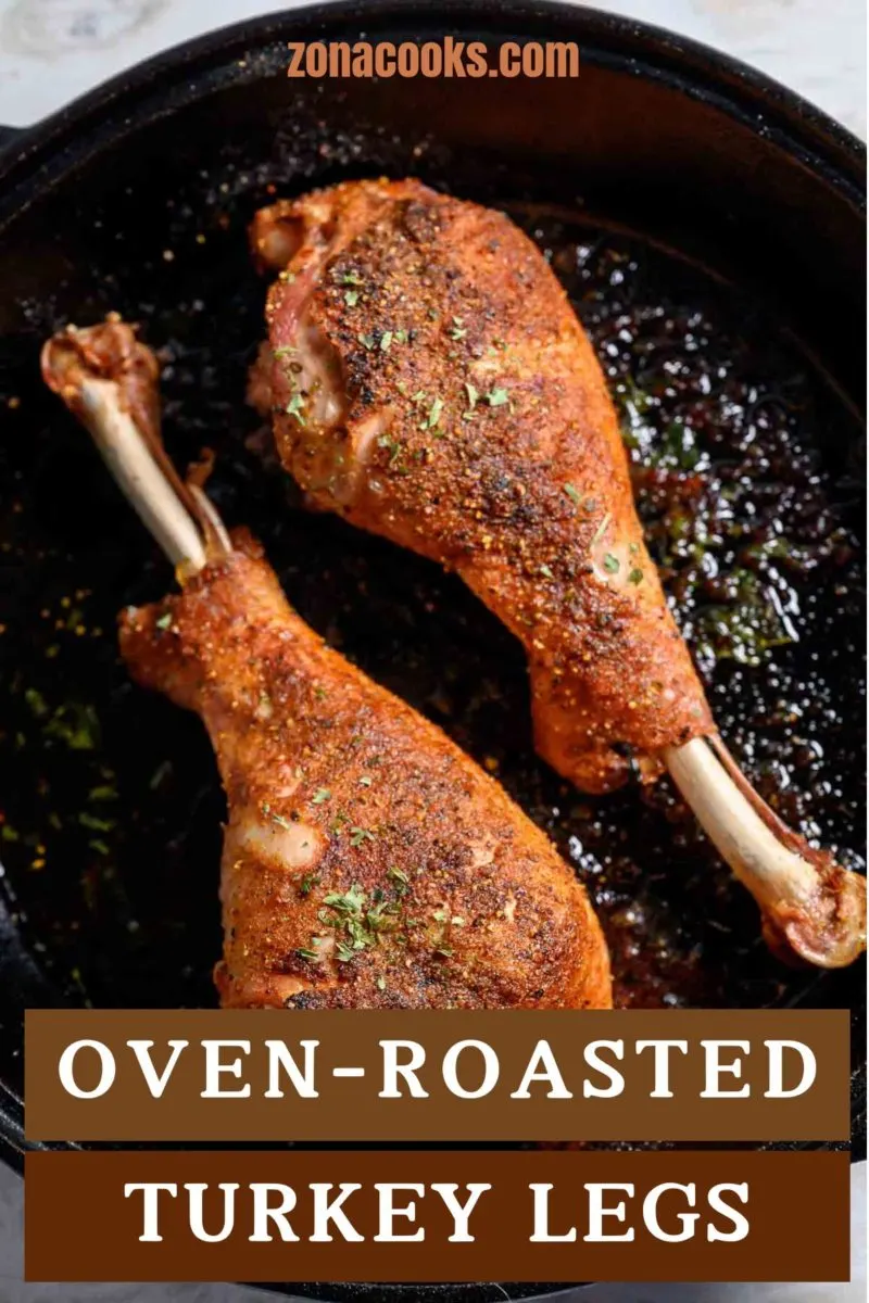 Oven-roasted Turkey Legs in a pan.