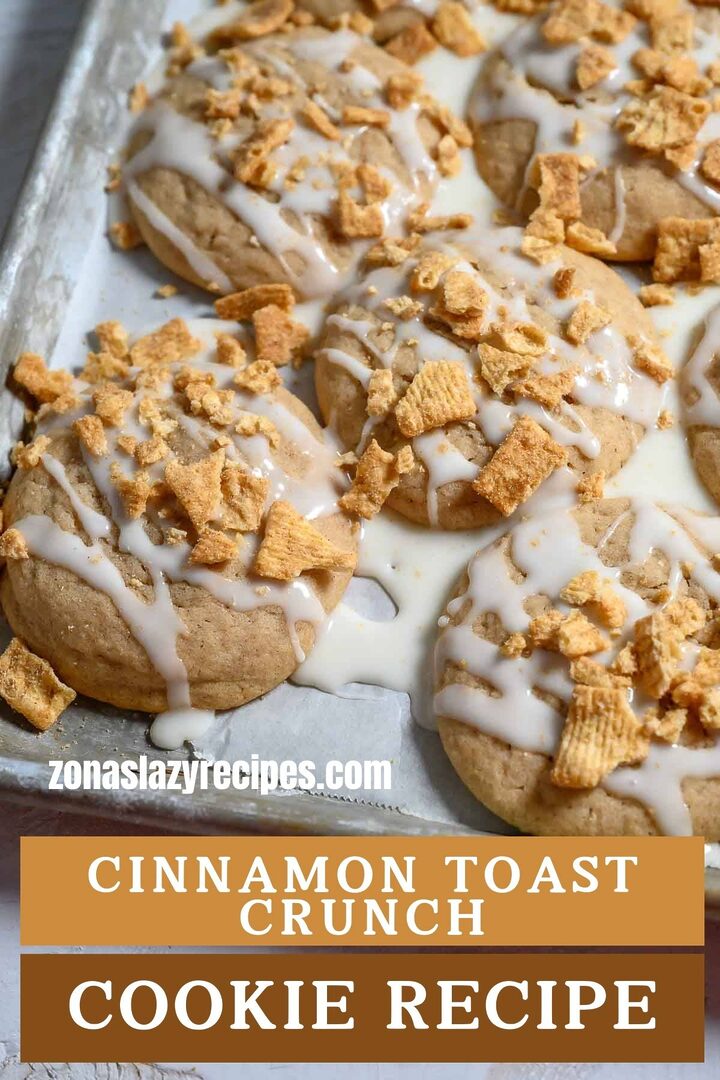 cinnamon toast crunch cookies on a baking sheet.