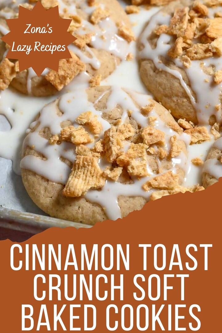 cinnamon toast crunch cookies on a baking sheet.