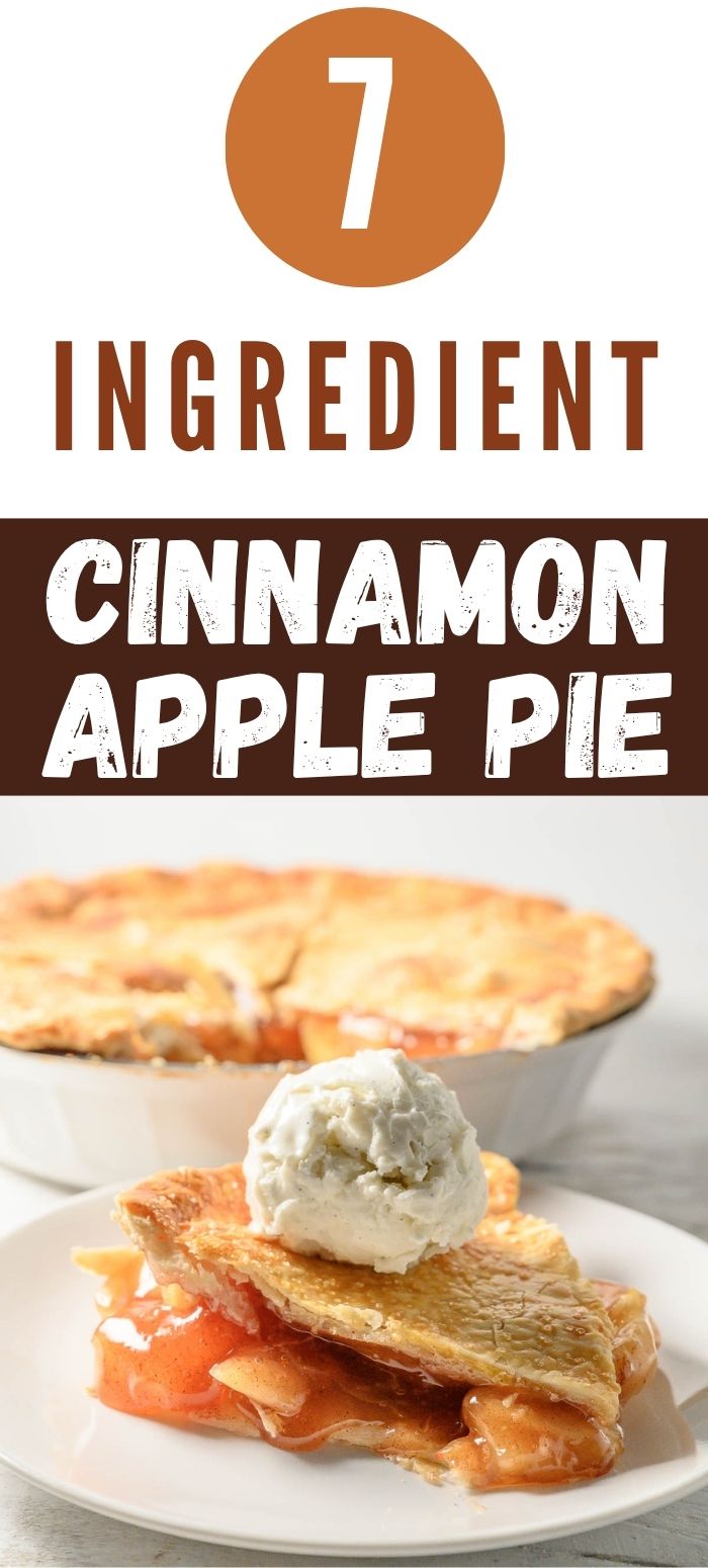 a slice of 7 Ingredient Cinnamon Apple Pie on a plate.