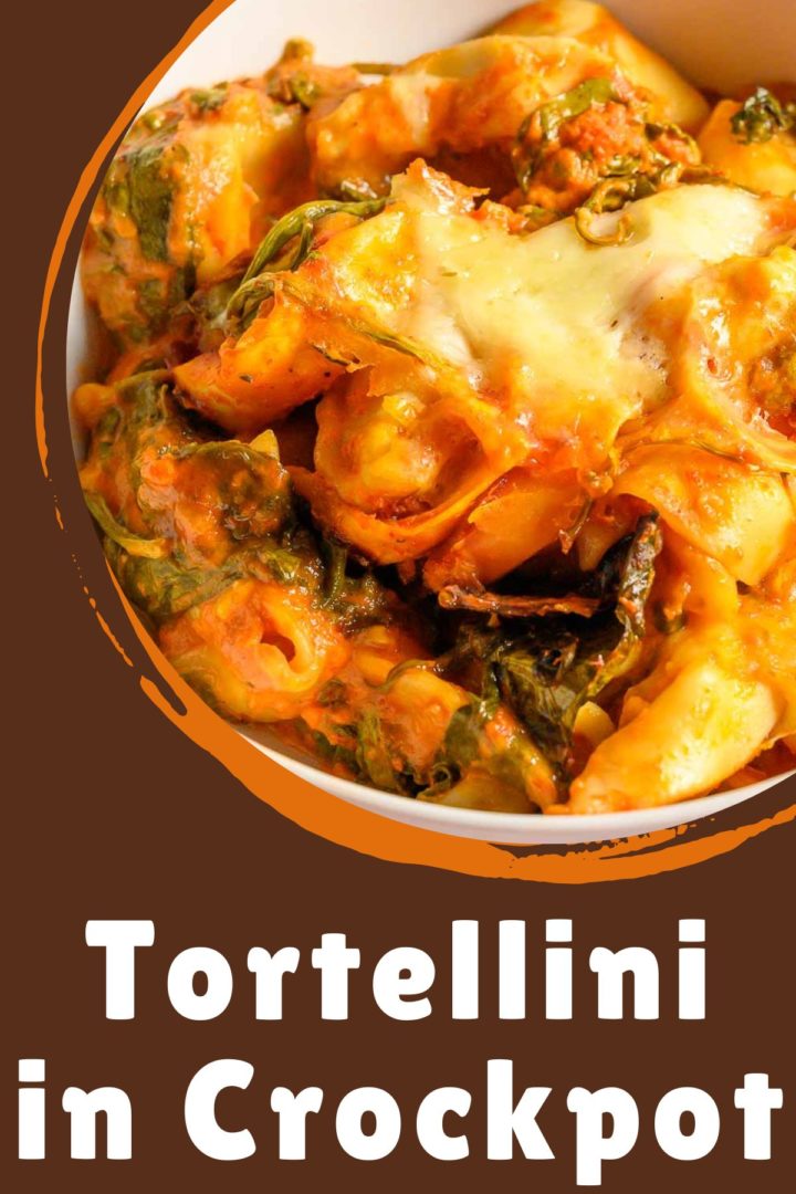 Spinach and Tortellini in Crockpot.