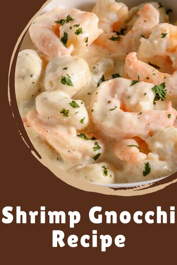 Creamy Shrimp Gnocchi Alfredo in a bowl.