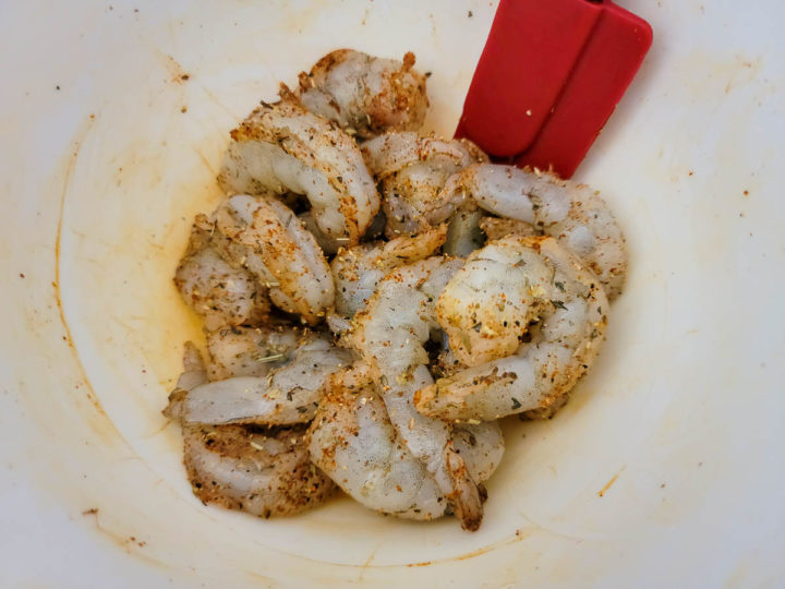 seasoned shrimp in a bowl.