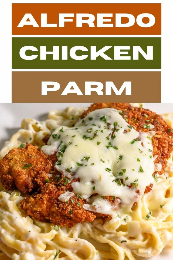 crispy panko fried chicken over pasta and topped with melted cheese.