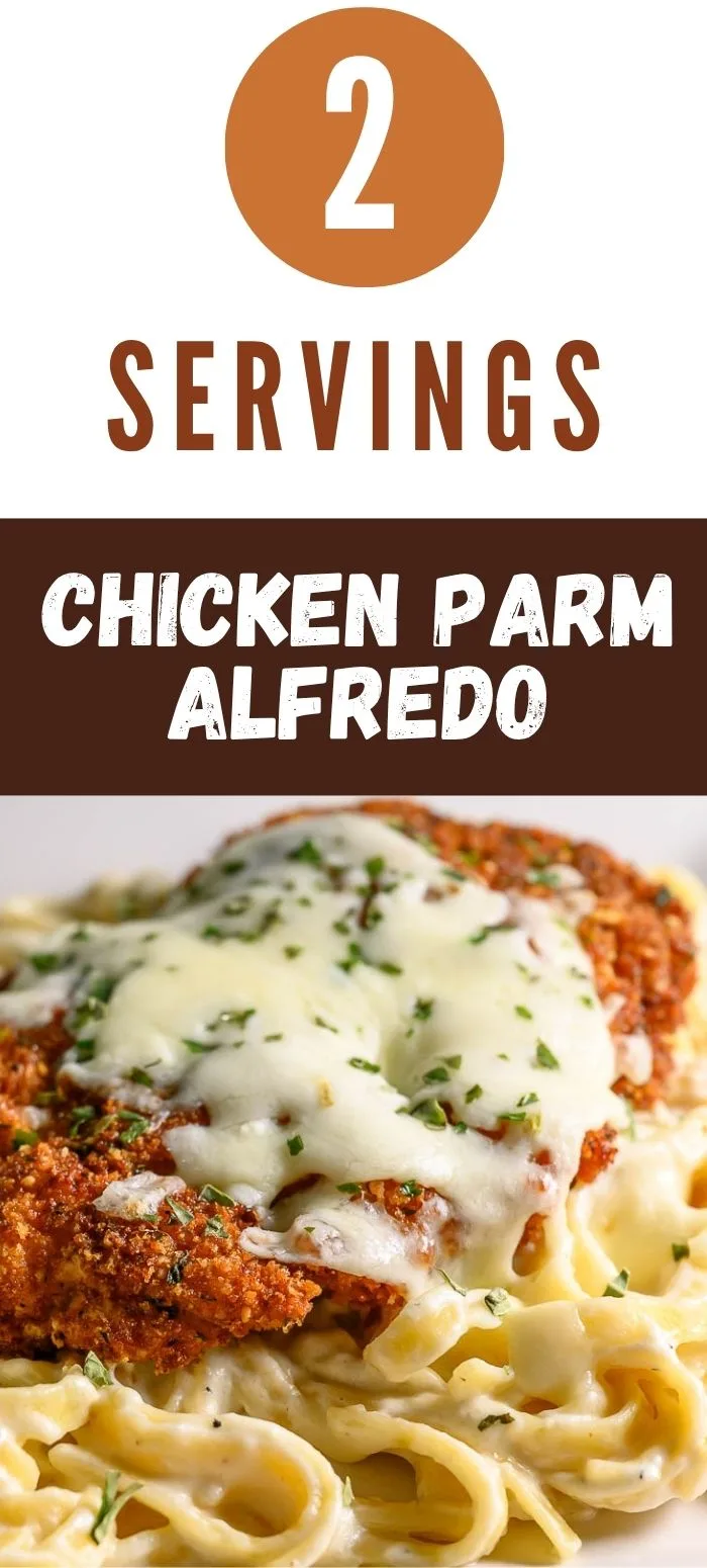 crispy panko fried chicken over pasta and topped with melted cheese.