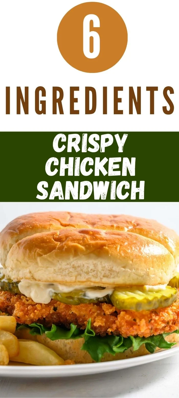 Crispy Chicken Sandwich and French fries on a plate.