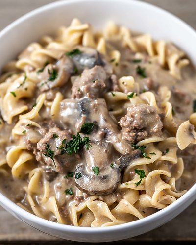 Stroganoff with Ground Beef