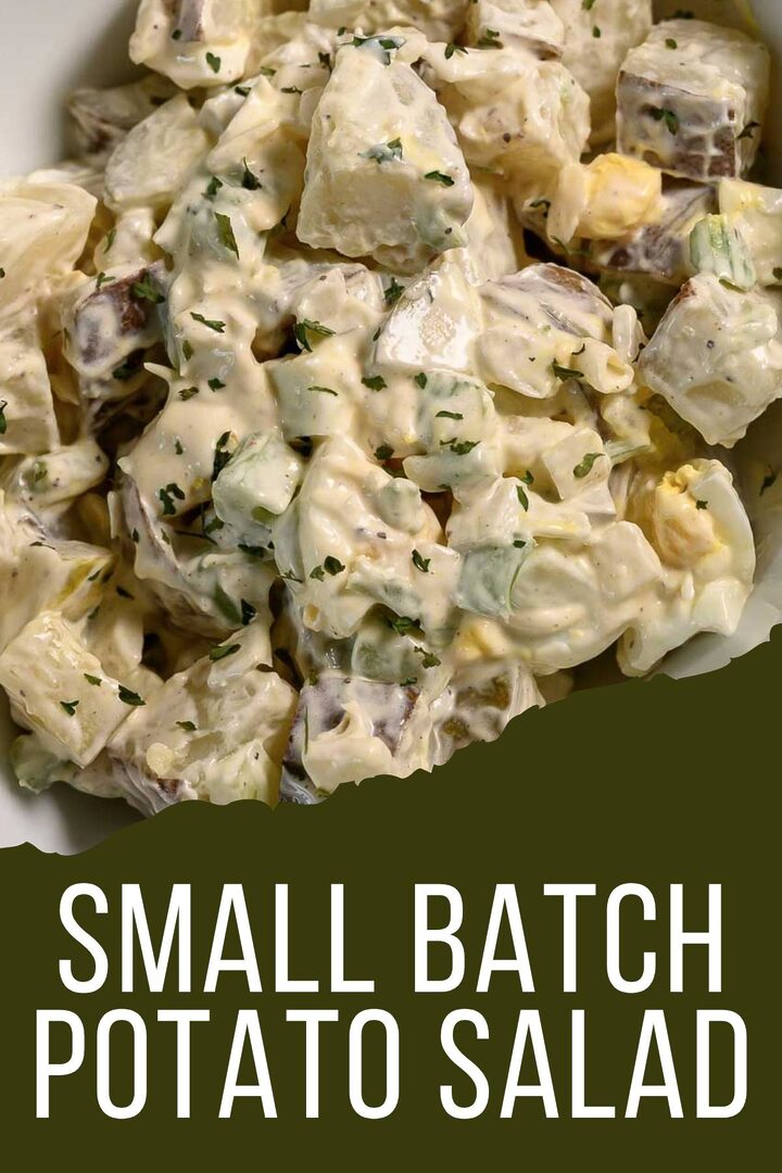 small batch potato salad in a bowl.