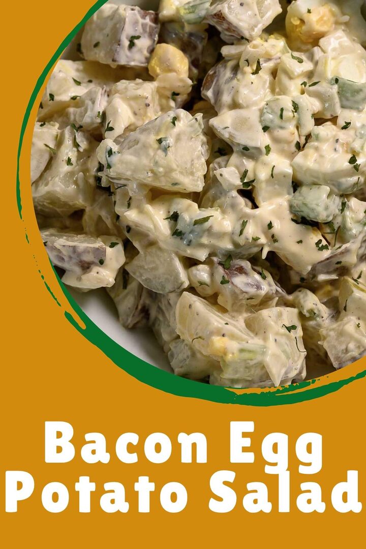 bacon egg potato salad in a bowl.