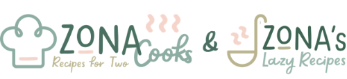 zona cooks and zona's lazy recipes logo for recipe card.